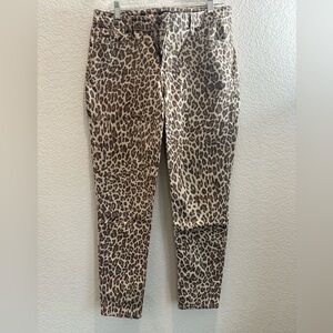 Nine West Brown and Cream Leopard Print Leggings